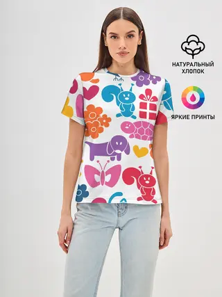 Женская базовая футболка / Звери, детская