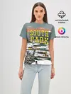 Женская базовая футболка / Южный Парк разрушенный город