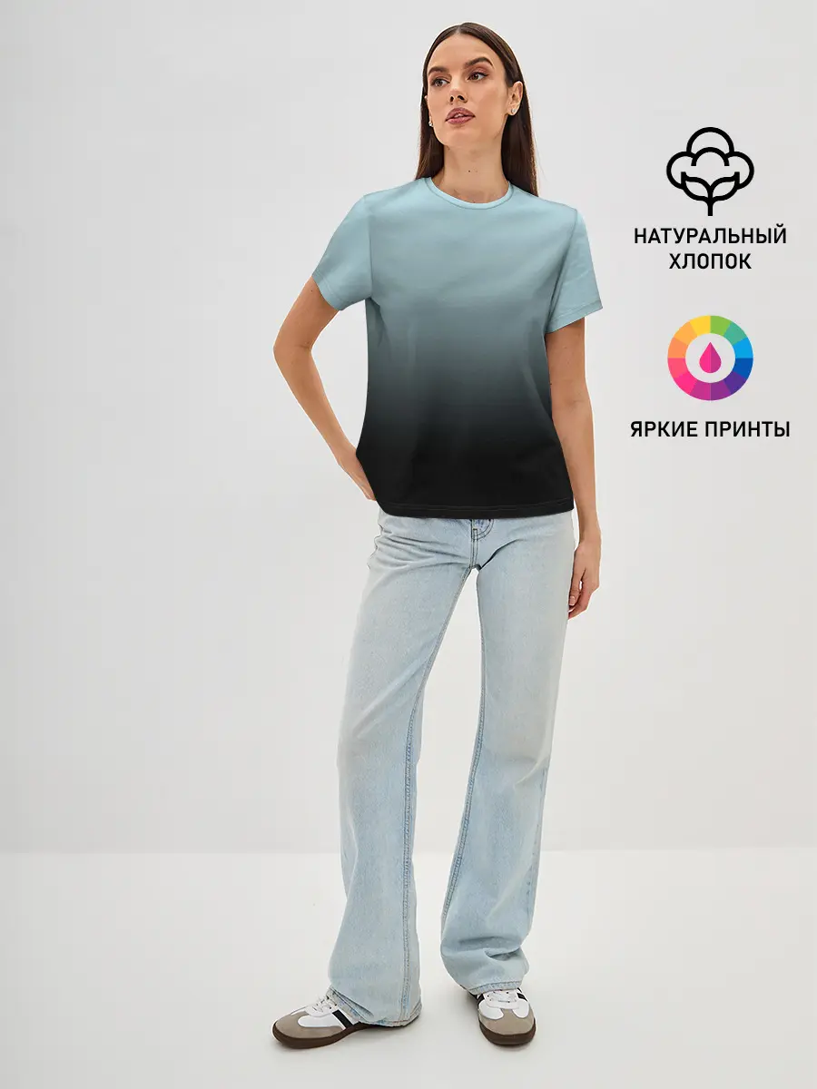 Женская базовая футболка / Black and Blue gradient