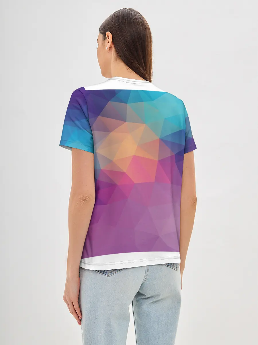 Женская базовая футболка / Цветные полигоны - Градиент