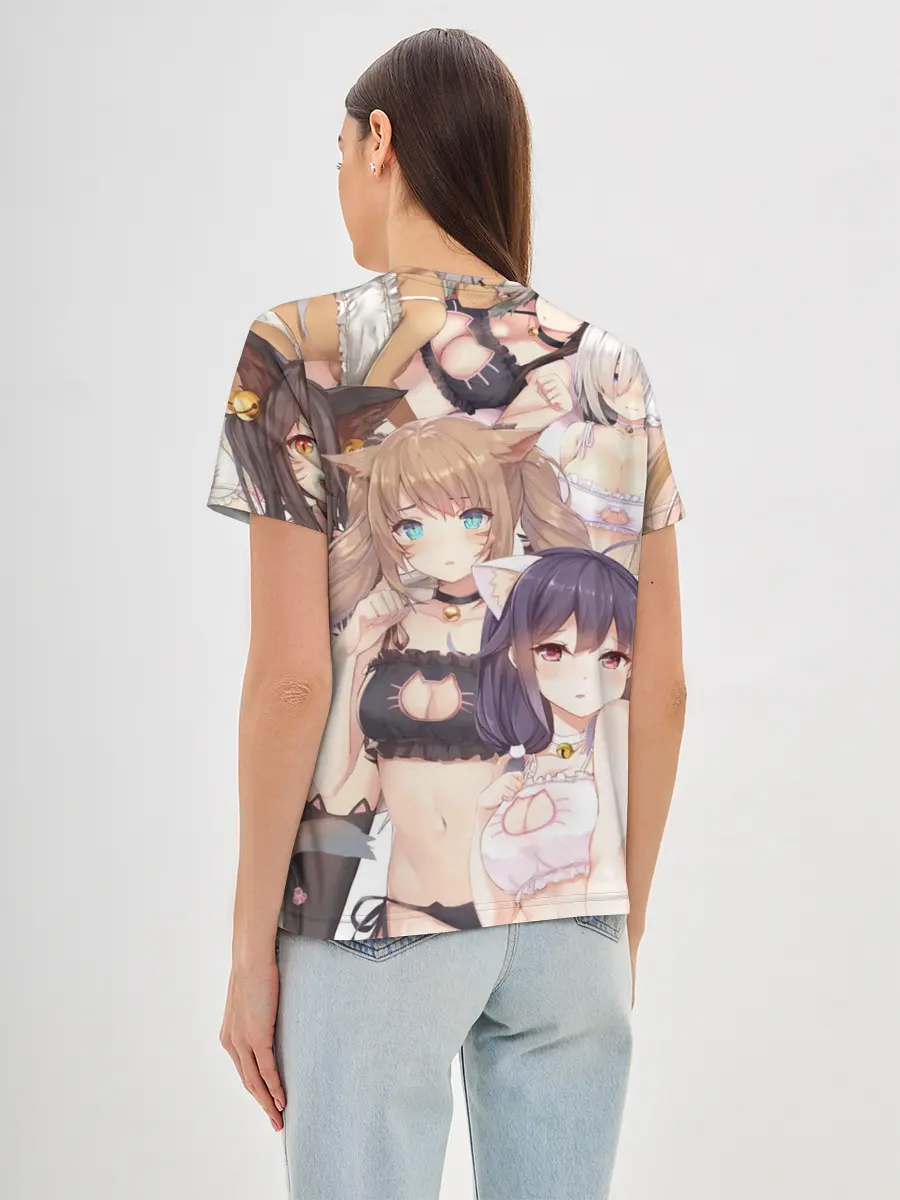 Женская базовая футболка / Эччи гарем