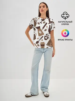 Женская базовая футболка / coffee