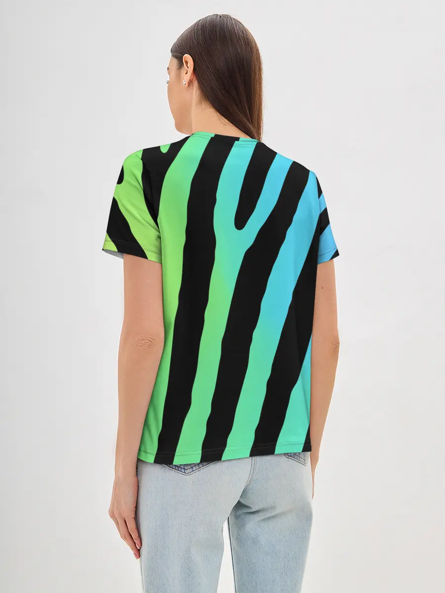 Женская базовая футболка / Радужная зебра