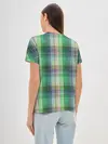 Женская базовая футболка / Зеленый клетчатый узор