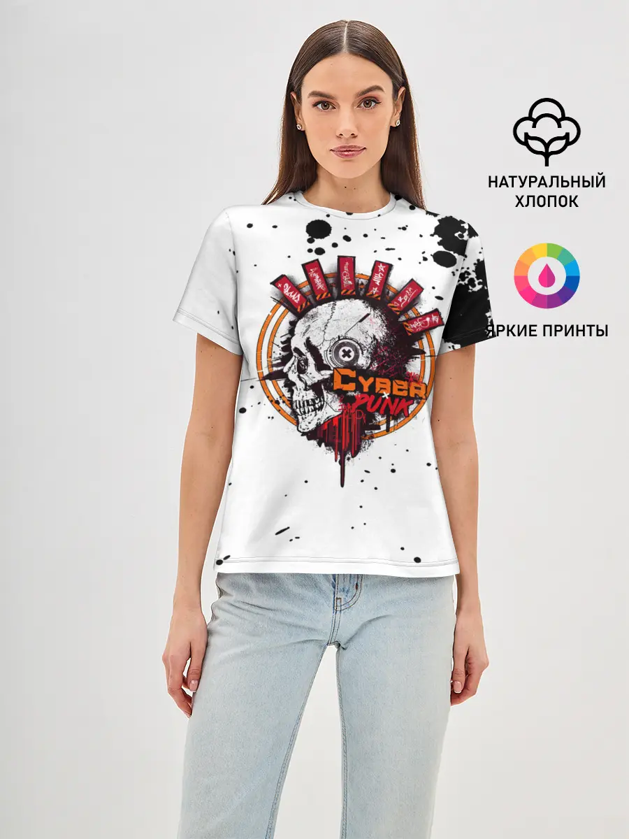 Женская базовая футболка / Cyberpunk 2077