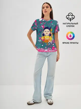 Женская базовая футболка / ИГРА В КАЛЬМАРА SQUID GAME КУКЛА