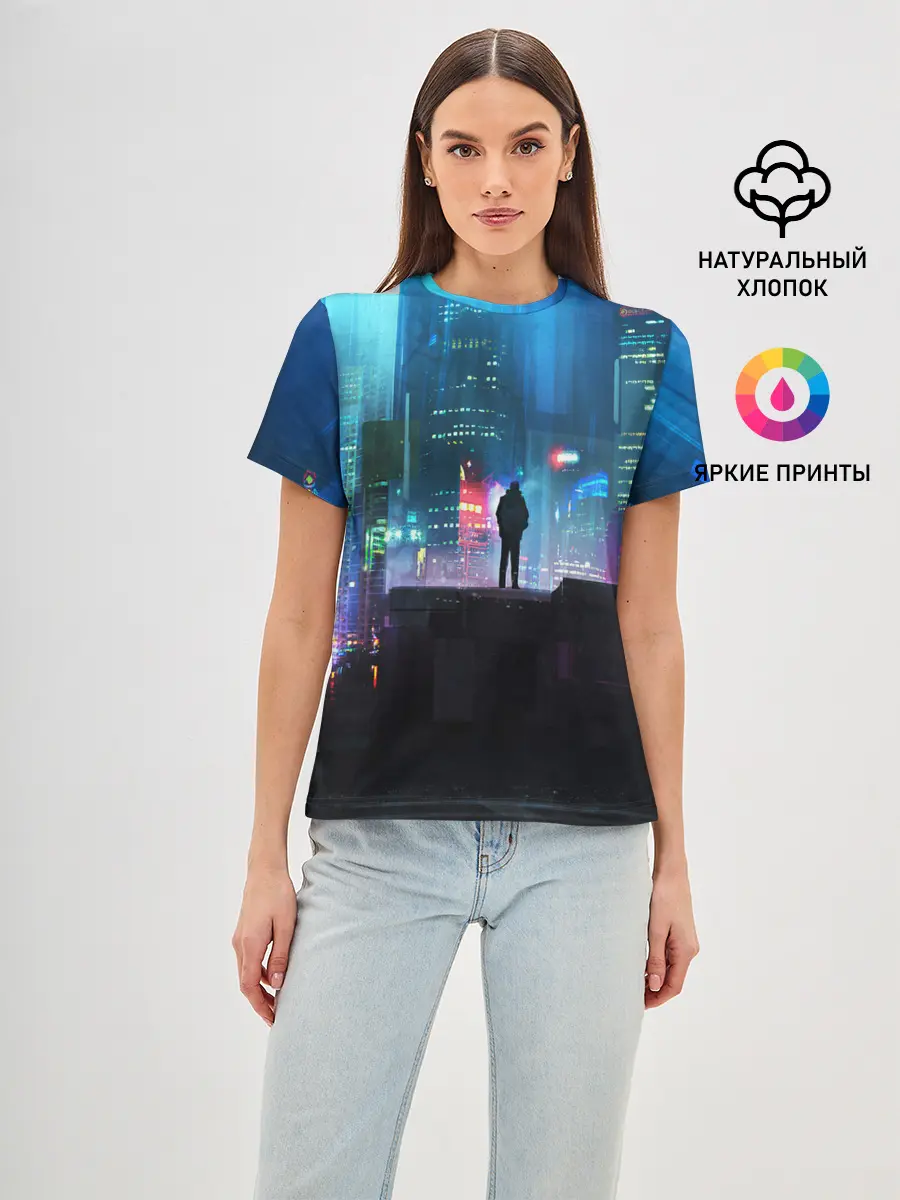 Женская базовая футболка / CITY NEON