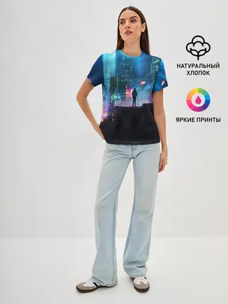 Женская базовая футболка / CITY NEON