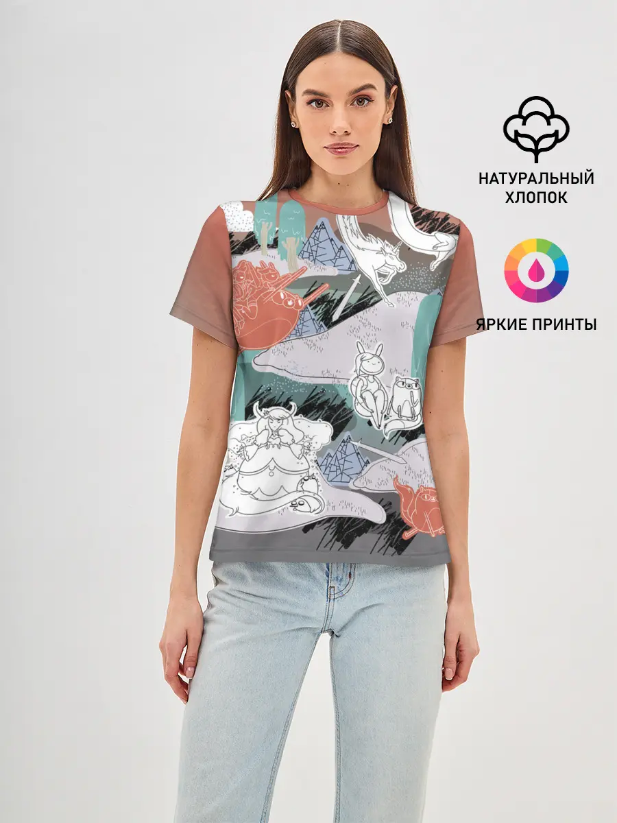 Женская базовая футболка / Время Приключений