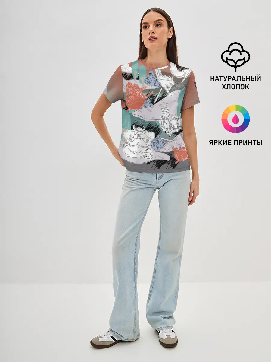 Женская базовая футболка / Время Приключений