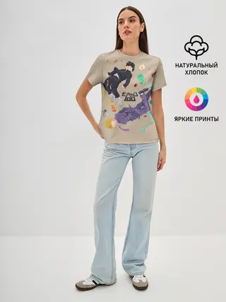 Женская базовая футболка / Моб Психо 100