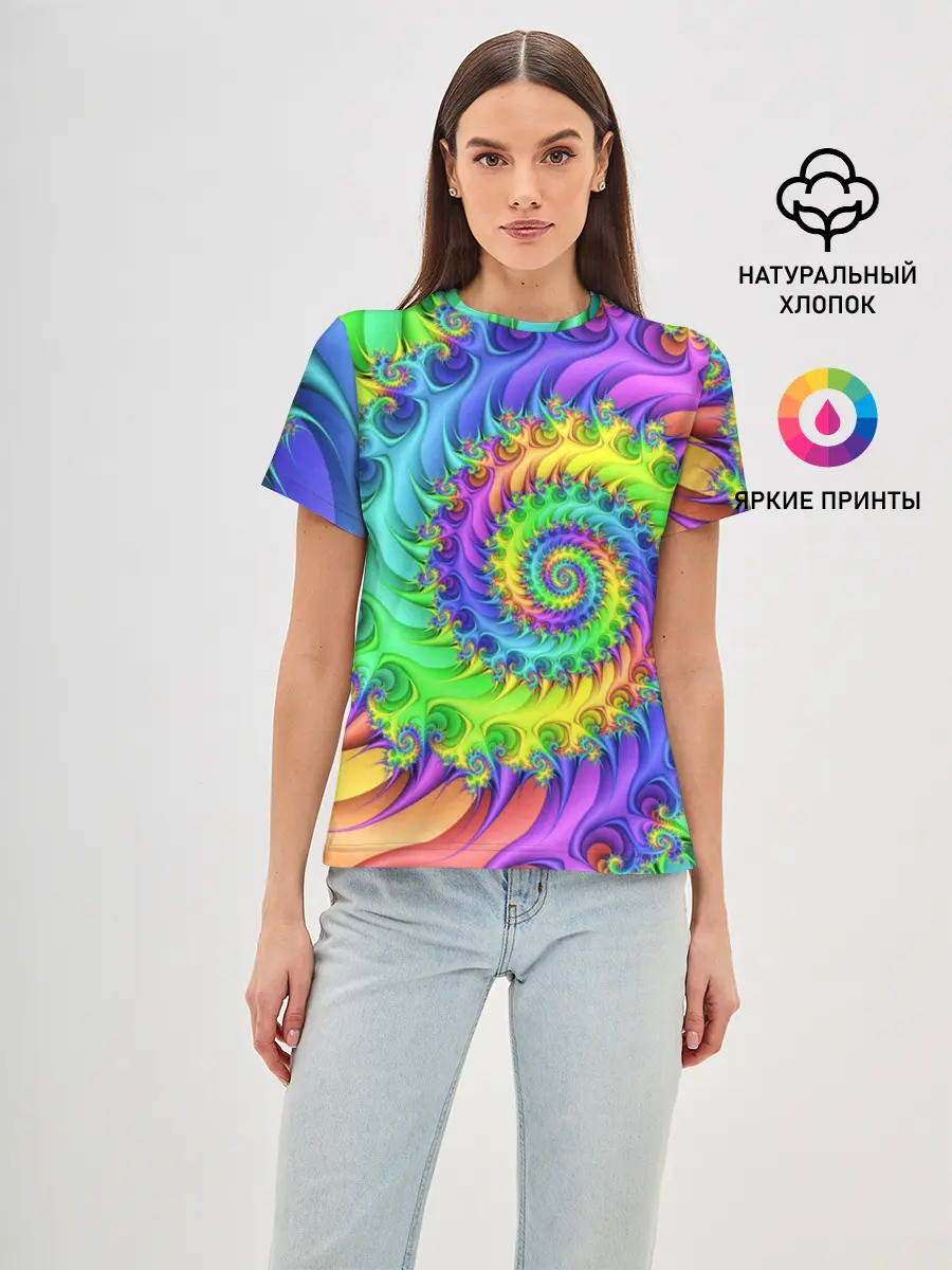 Женская базовая футболка / ФРАКТАЛЬНЫЙ АБСТРАКТ