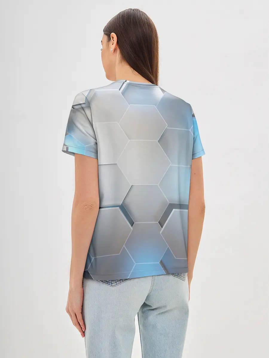 Женская базовая футболка / 3D соты