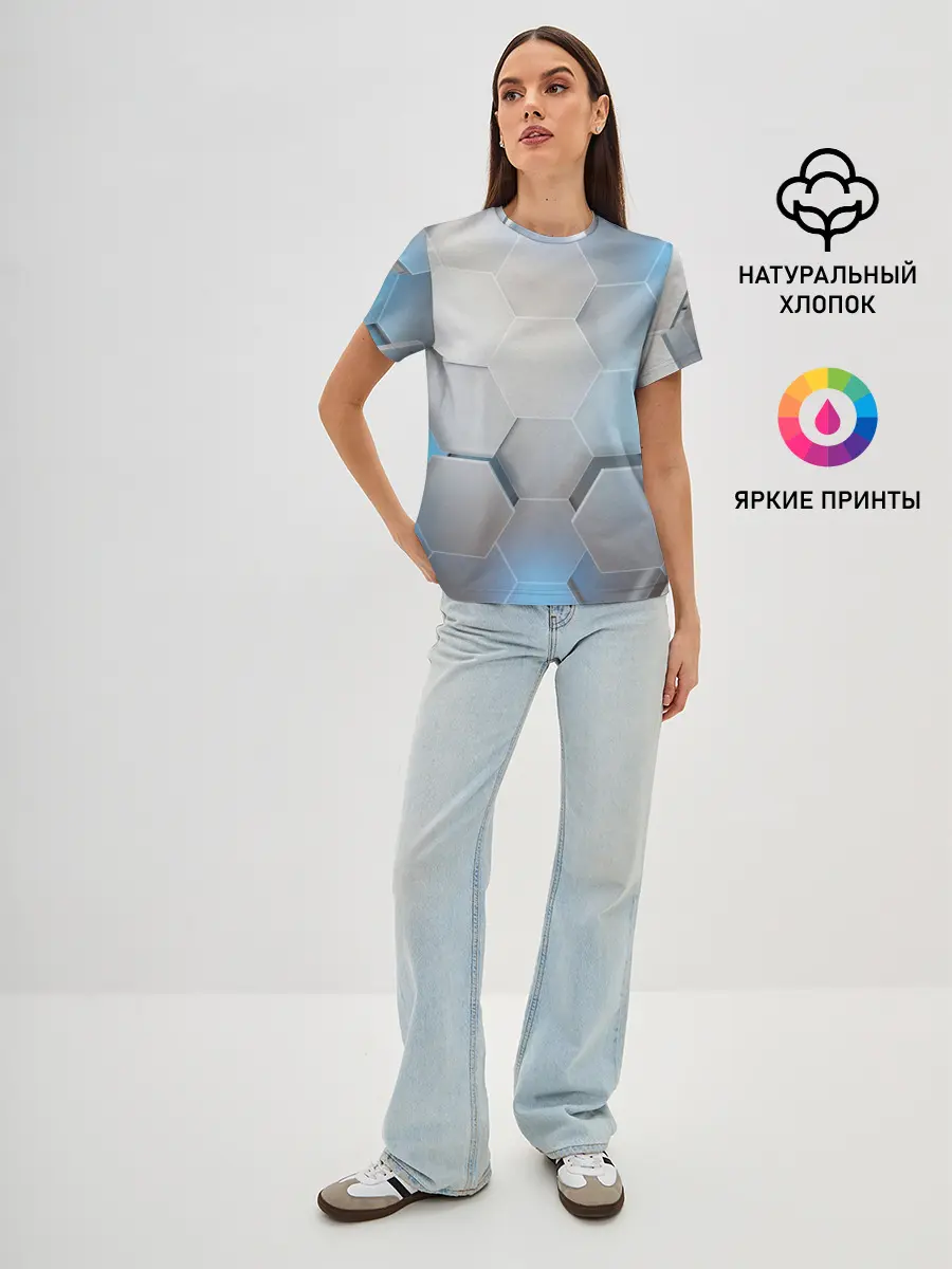 Женская базовая футболка / 3D соты