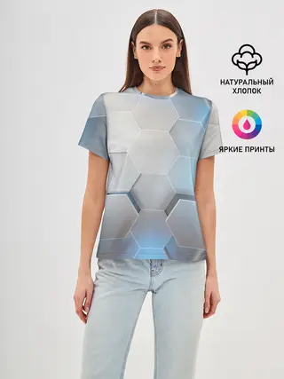 Женская базовая футболка / 3D соты