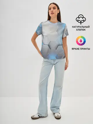 Женская базовая футболка / 3D соты