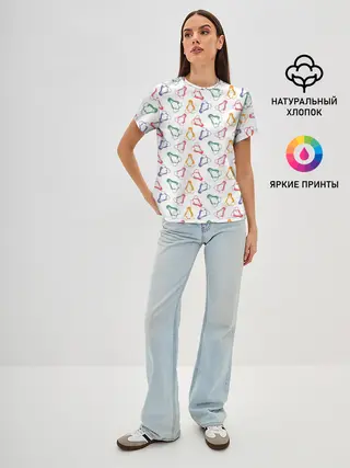 Женская базовая футболка / Linux Ядро Пингвин