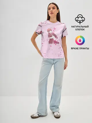 Женская базовая футболка / Аниме Объятия Любовь Пара