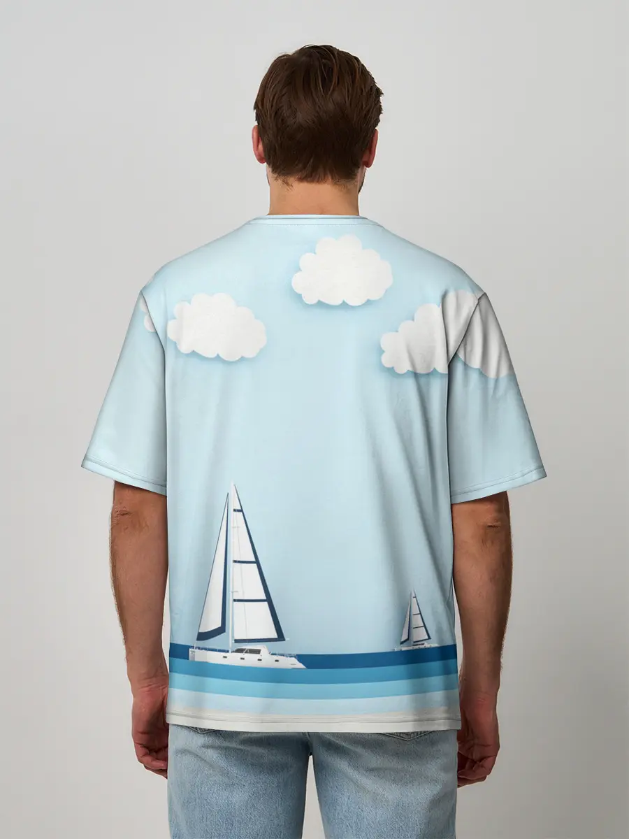 Мужская футболка оверсайз / ПАРУСНИКИ | SUMMER