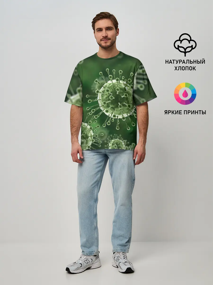 Мужская футболка оверсайз / COVID-19
