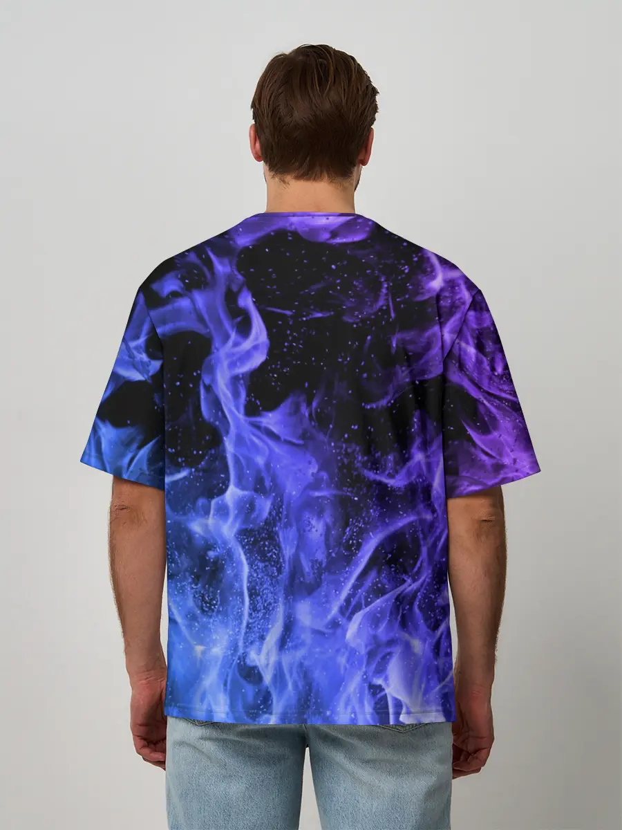 Мужская футболка оверсайз / ОГОНЬ