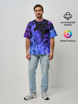 Мужская футболка оверсайз / ОГОНЬ