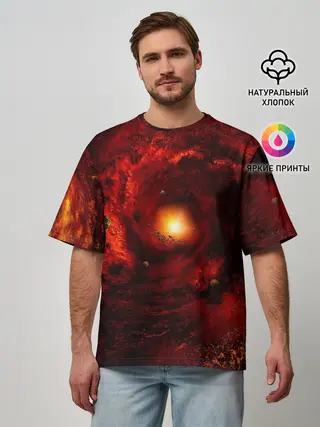 Мужская футболка оверсайз / КОСМИЧЕСКИЙ ВИХРЬ