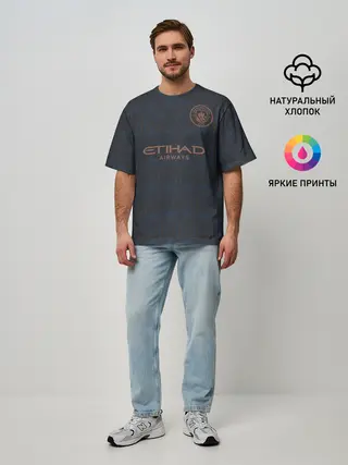 Мужская футболка оверсайз / Manchester City | Cup Away 2021/22