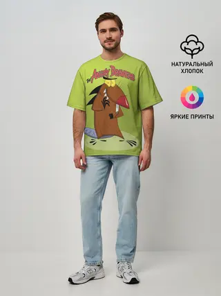 Мужская футболка оверсайз / Крутые бобры. Деггет