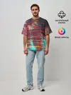 Мужская футболка оверсайз / Palm glitch art