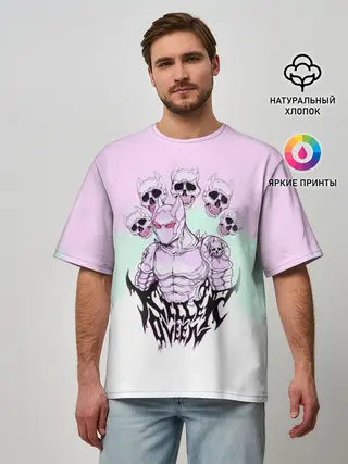 Мужская футболка оверсайз / KILLER QUEEN 5 черепов