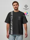 Мужская футболка оверсайз / Mercedes Carbon