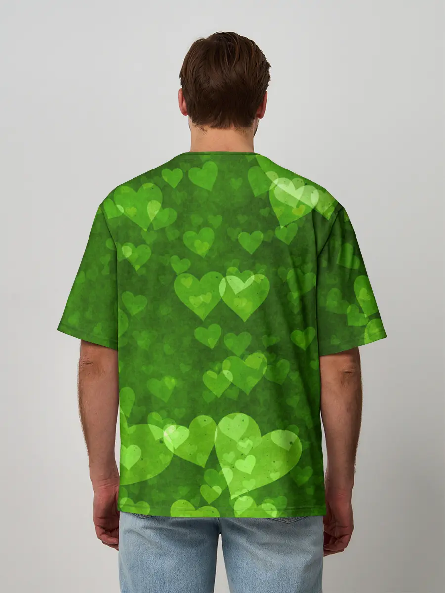 Мужская футболка оверсайз / Geometry Dash | Green Love