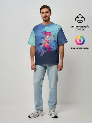 Мужская футболка оверсайз / Mermaid | Русалочка