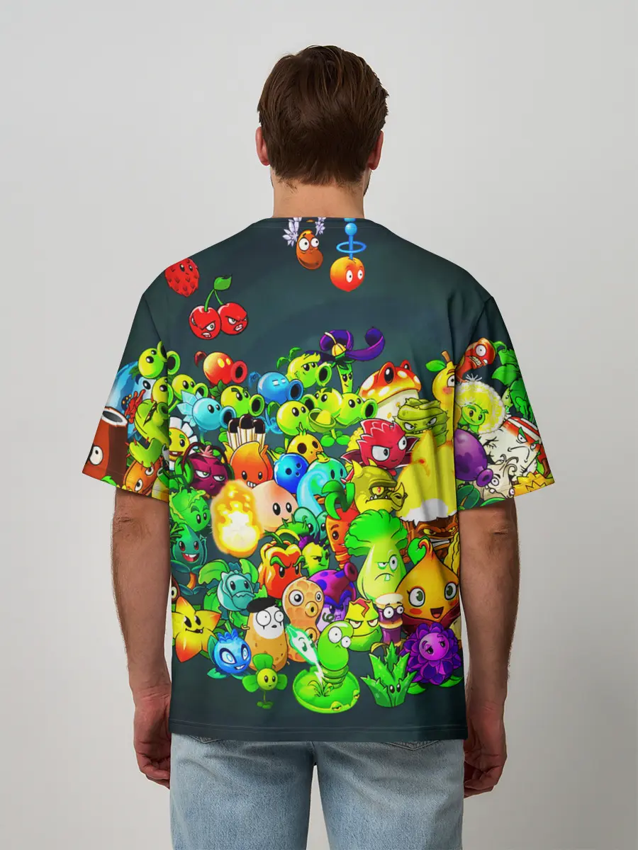 Мужская футболка оверсайз / Plants vs. Zombies