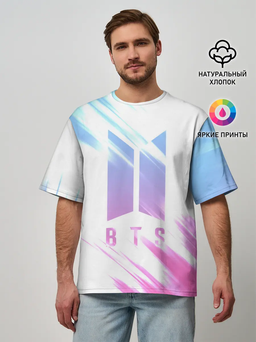 Мужская футболка оверсайз / BTS | БТС