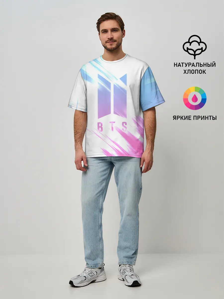 Мужская футболка оверсайз / BTS | БТС