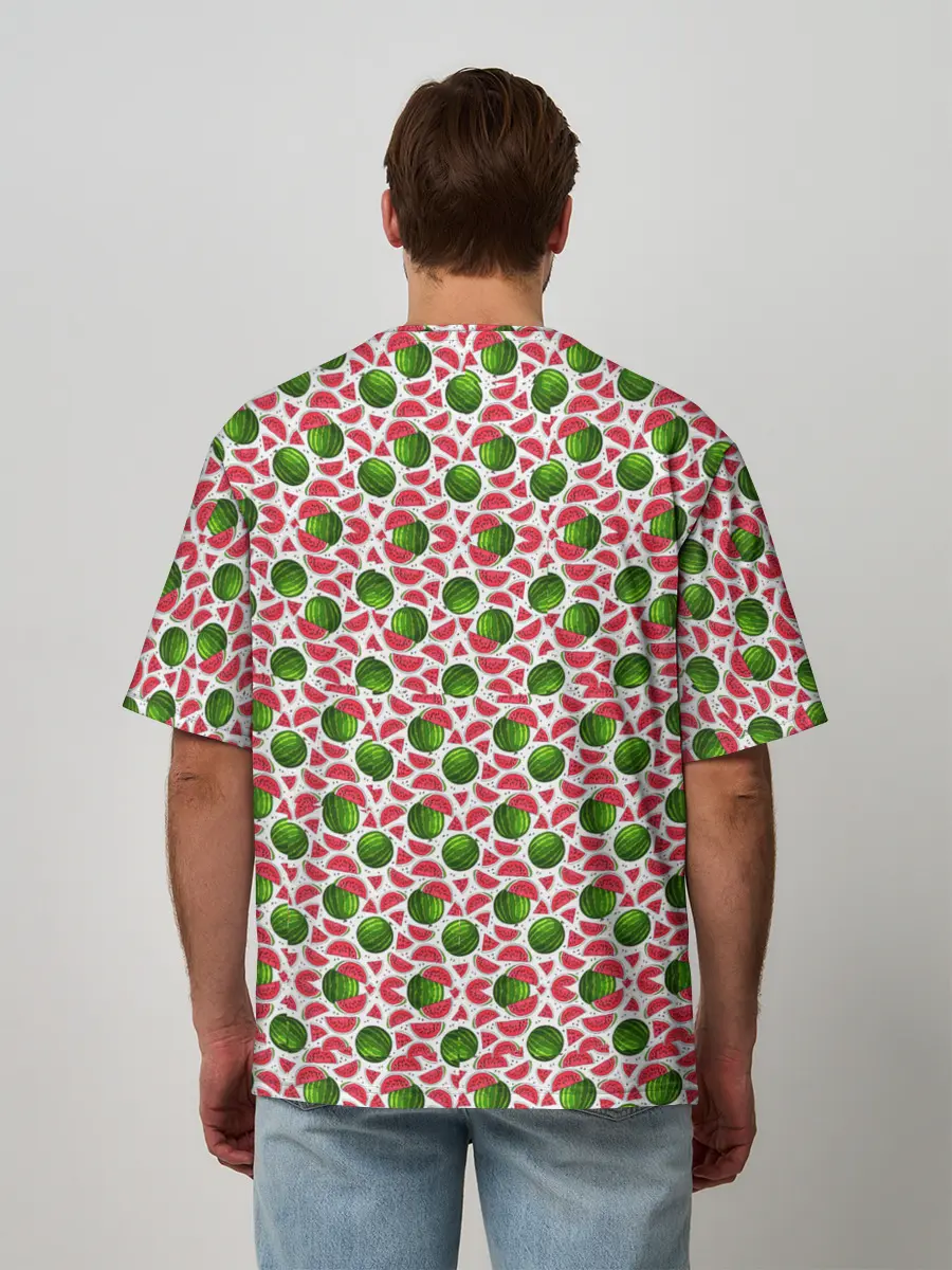 Мужская футболка оверсайз / Арбузы