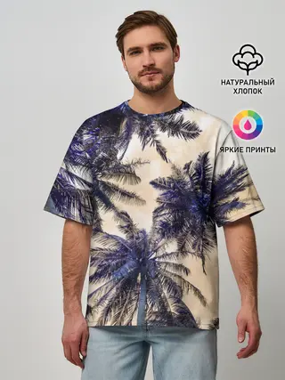 Мужская футболка оверсайз / Тропики