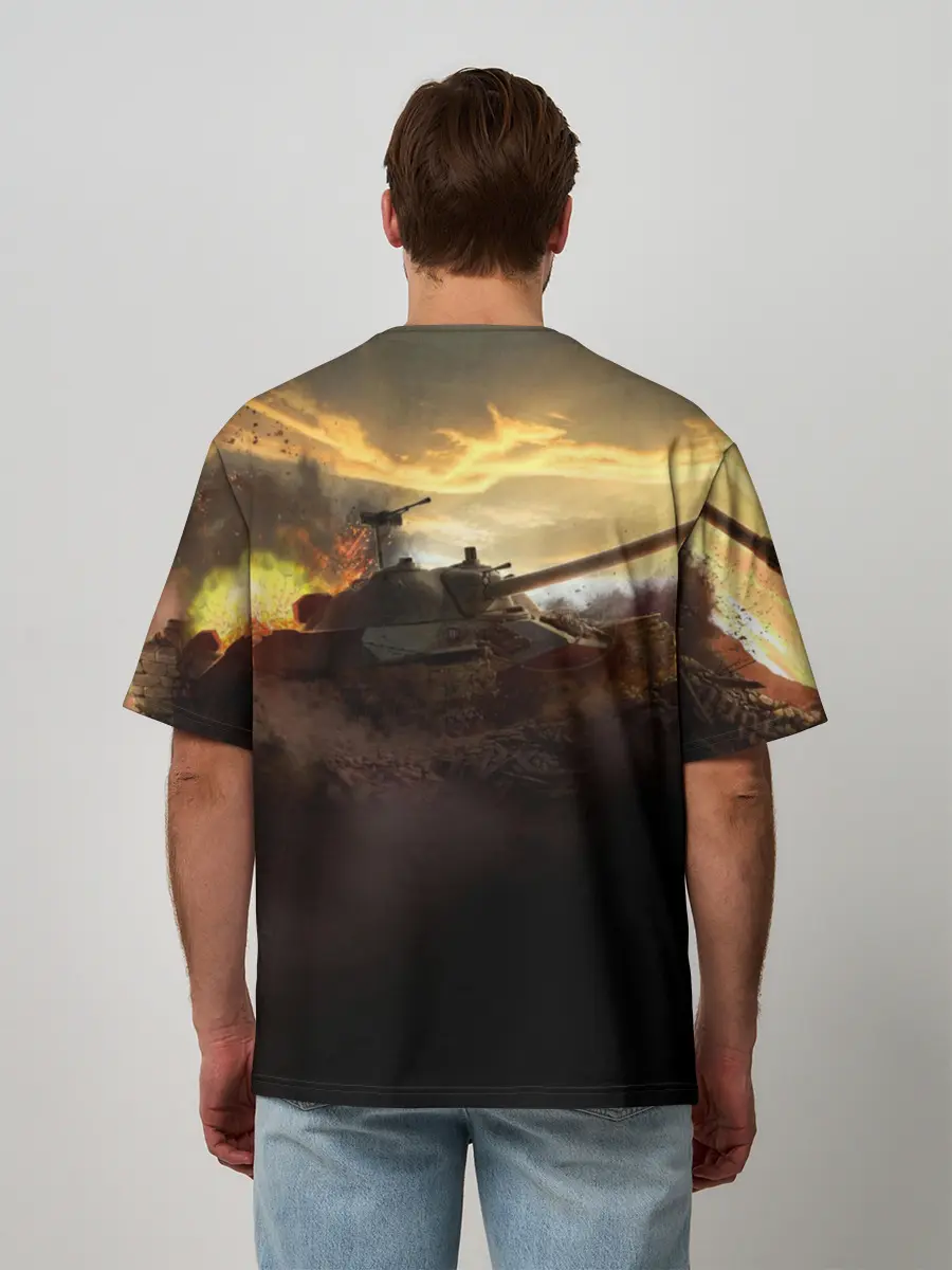 Мужская футболка оверсайз / танк на закате