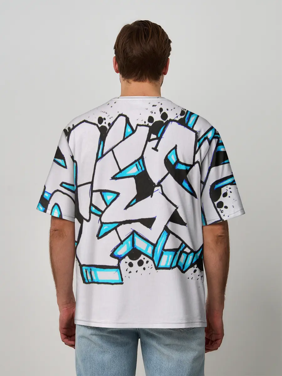 Мужская футболка оверсайз / Граффити