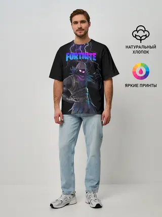 Мужская футболка оверсайз / Raven Fortnite