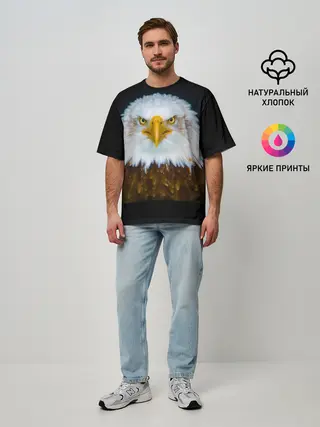 Мужская футболка оверсайз / Белоголовый орлан
