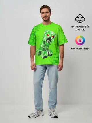 Мужская футболка оверсайз / MINECRAFT CREEPER