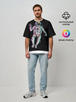Мужская футболка оверсайз / Космонавт