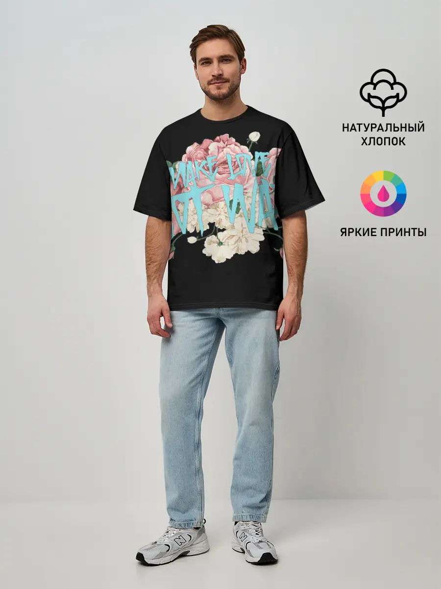 Мужская футболка оверсайз / Нет войне.