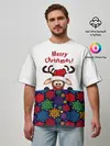 Мужская футболка оверсайз / Merry Christmas