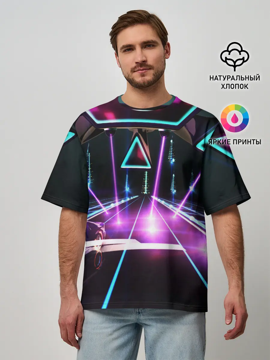 Мужская футболка оверсайз / КИБЕРГОРОД