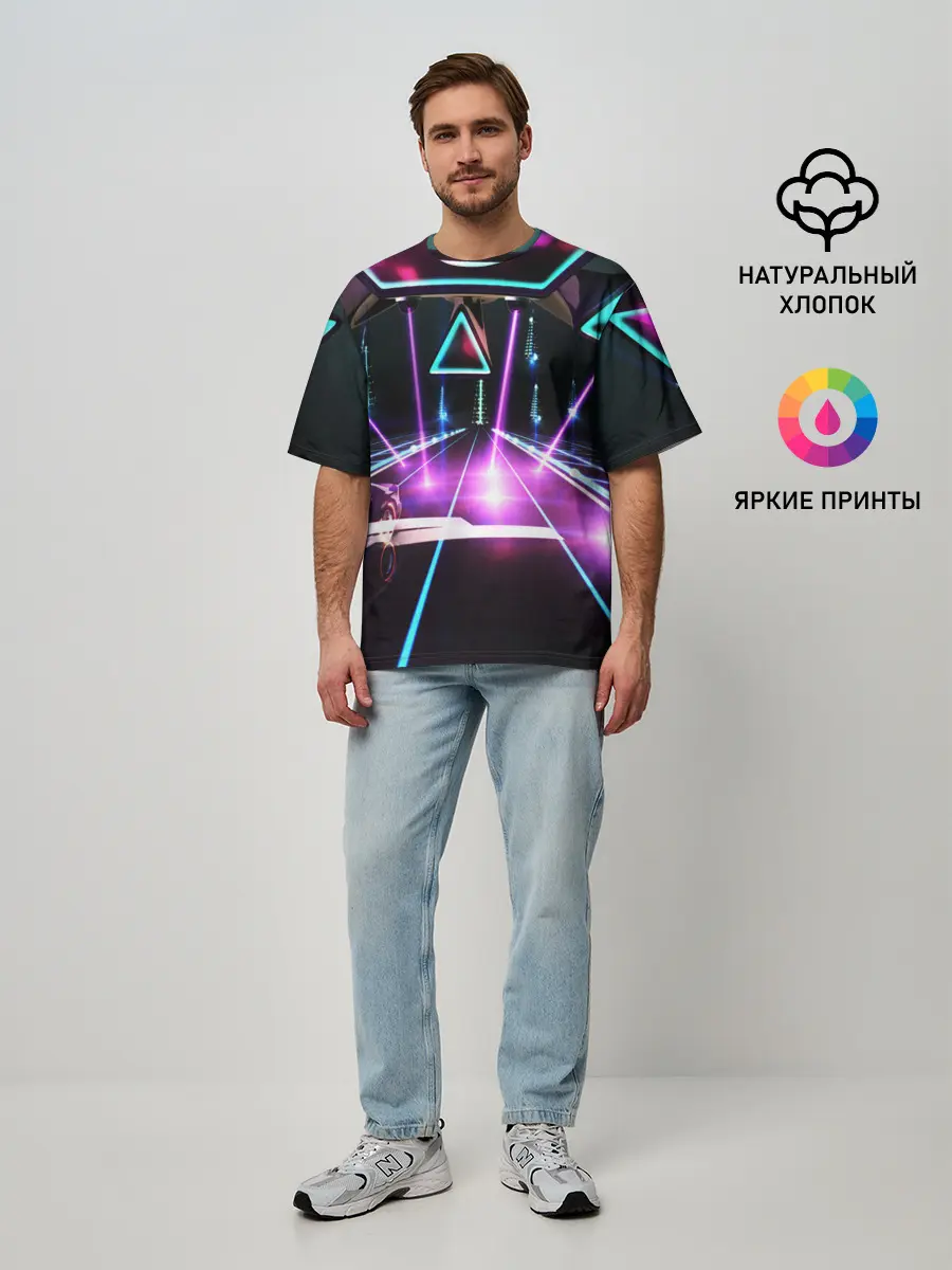 Мужская футболка оверсайз / КИБЕРГОРОД