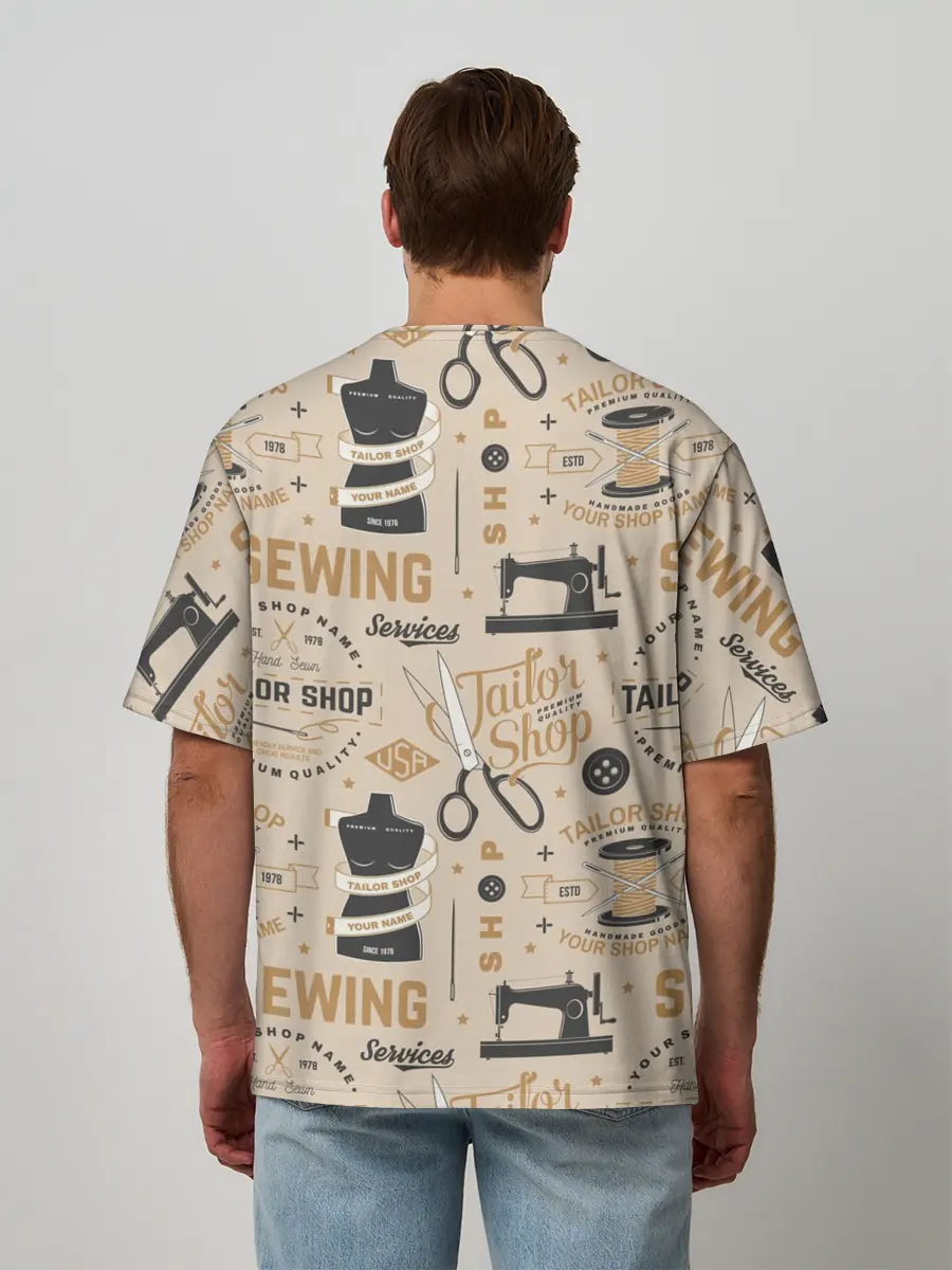 Мужская футболка оверсайз / sewing